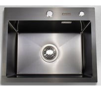 Мойка для кухни VIGRO (50х40см) черная, сифон, коландер, дозатор, нержавеющая сталь VG-SS-5040Bl-K