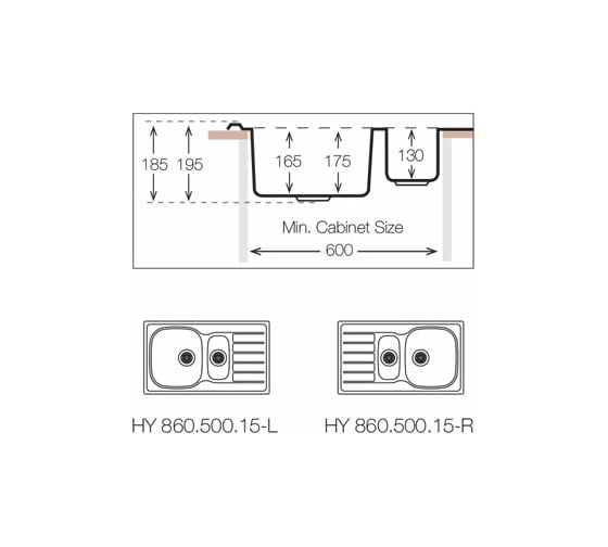 Кухонная мойка TOPZERO нержавеющая сталь HYP860.500.15GT8K