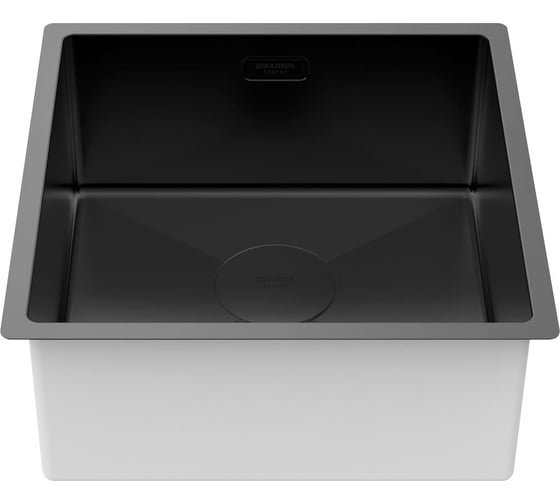 Мойка из нержавеющей стали Paulmark NEXT 44 UNI, матовый черный, 440x440мм, 1,2мм PM214444-MBN