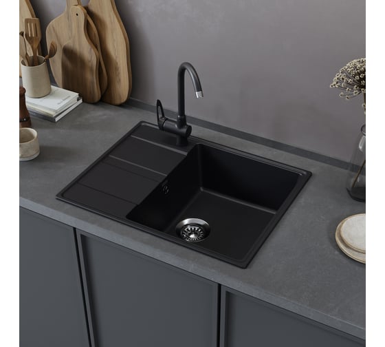 Кухонная мойка MAUNFELD Lacrima 650 черный MFQS-650B