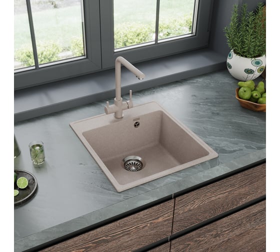 Кухонная мойка MAUNFELD Perla 460 бежевый MFQS-460BG