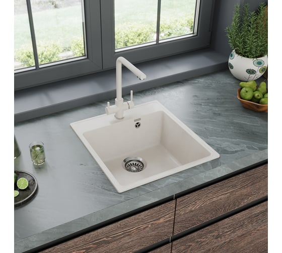 Кухонная мойка MAUNFELD Perla 460 кремовый MFQS-460W