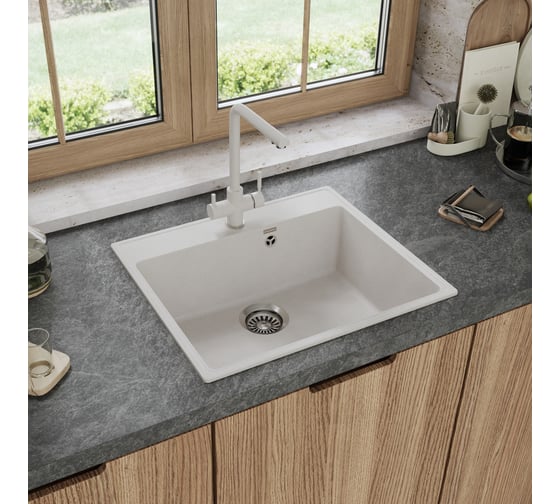 Кухонная мойка MAUNFELD Perla 580 кремовый MFQS-580W