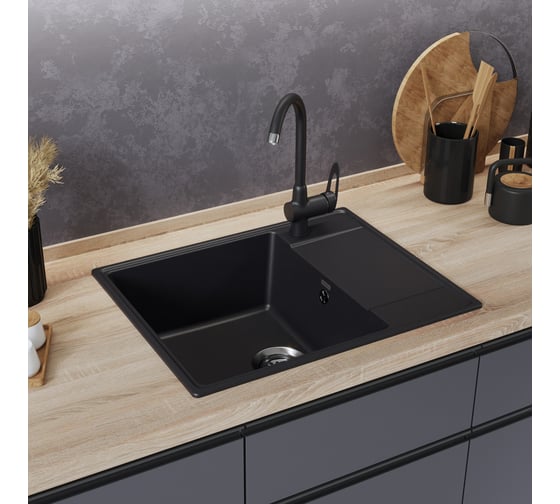 Кухонная мойка MAUNFELD Lacrima 605 черный MFQS-605B