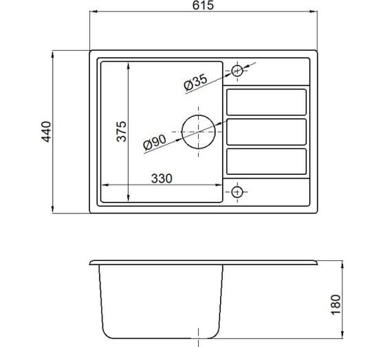 Мойка кухонная из искусственного камня AV Engineering MISTA серый 615x440 мм, AVE615440GRA