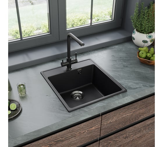 Кухонная мойка MAUNFELD Perla 460 черный MFQS-460B