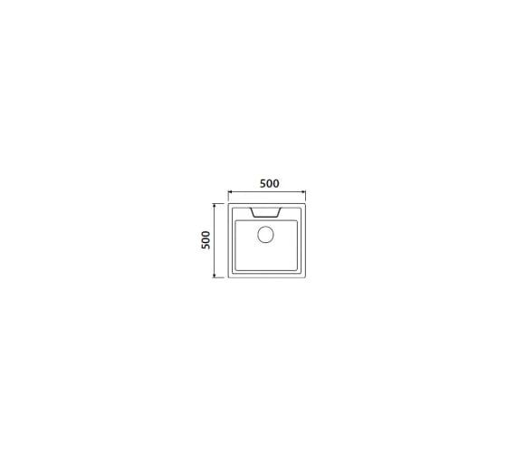 Кухонная мойка KAISER накладная, 500x500, 0.8 мм, хром KSS-5050