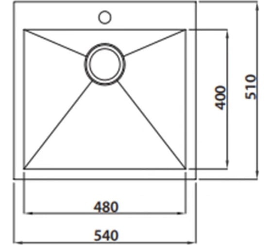 Кухонная мойка KAISER 540x510x220, 1.2 мм KTM-5451