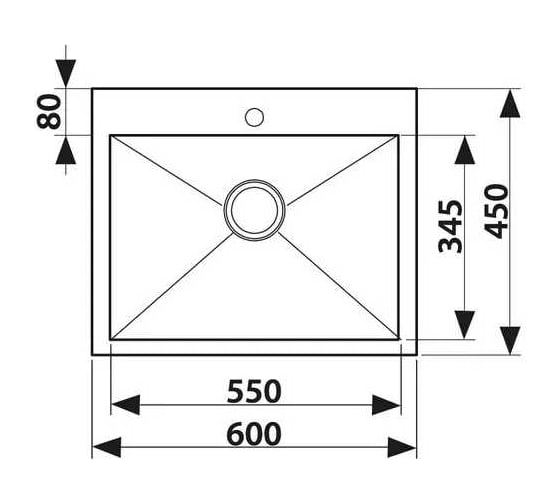 Кухонная мойка KAISER 600x450x220, 1.2 мм KSM-6045