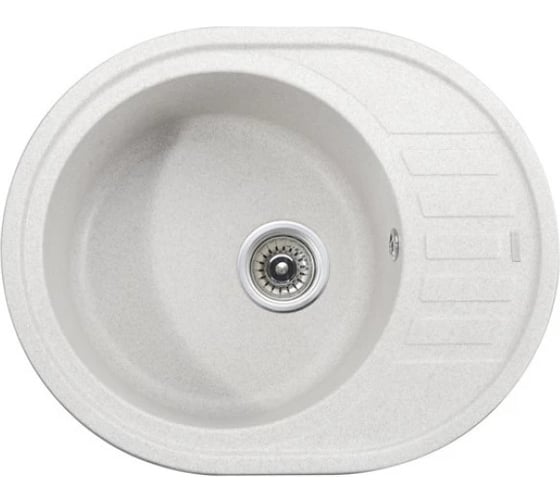 Кухонная мойка KAISER 620x500x220 White овальная KGMO-6250-W 1