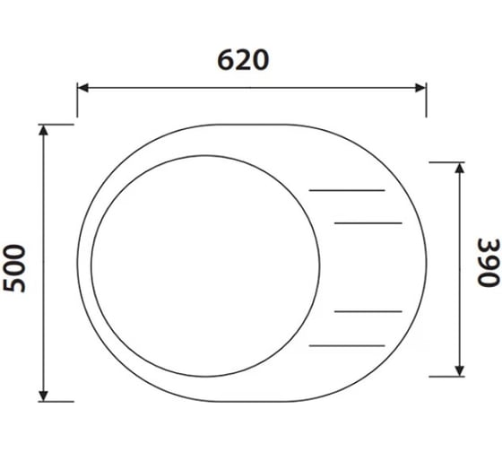 Кухонная мойка KAISER 620x500x220 White овальная KGMO-6250-W