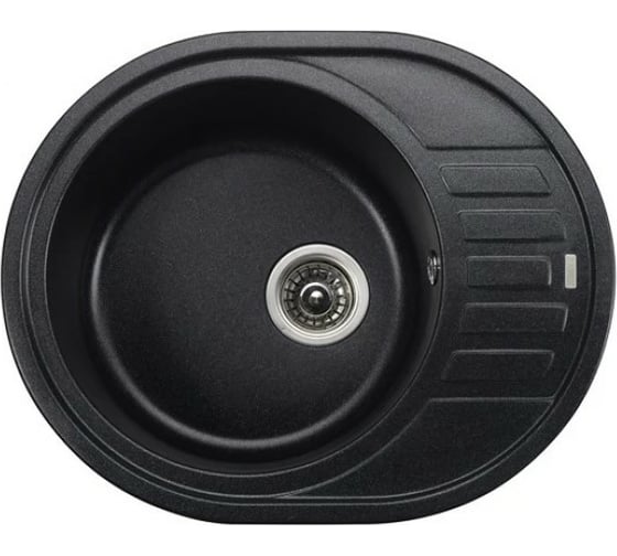 Кухонная мойка KAISER 620x500x220 Black Pearl овальная KGMO-6250-BP 1