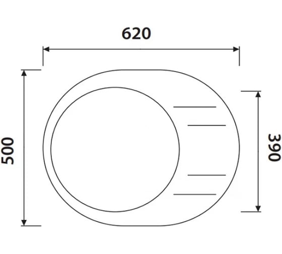 Кухонная мойка KAISER 620x500x220 Black Pearl овальная KGMO-6250-BP