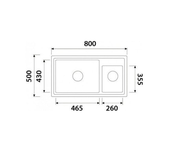 Кухонная мойка KAISER двойная 800x500x190 Grey KG2M-8050-G