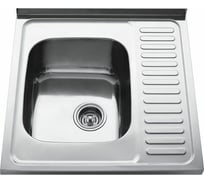 Кухонная мойка KAISER накладная, 600x600, 0.8 мм, хром, левая KSS-6060L