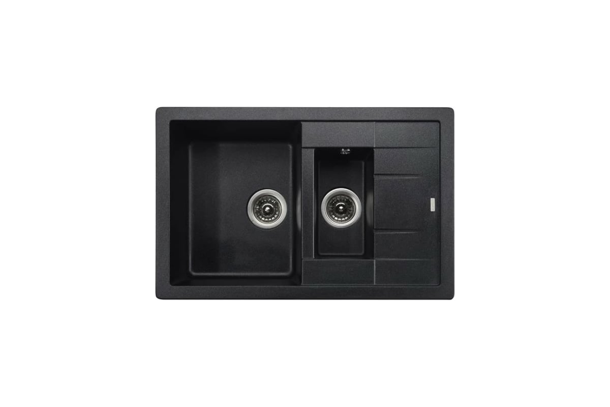 Кухонная мойка KAISER двойная, 780x500x190 Black Pearl KG2M-7850-BP ...