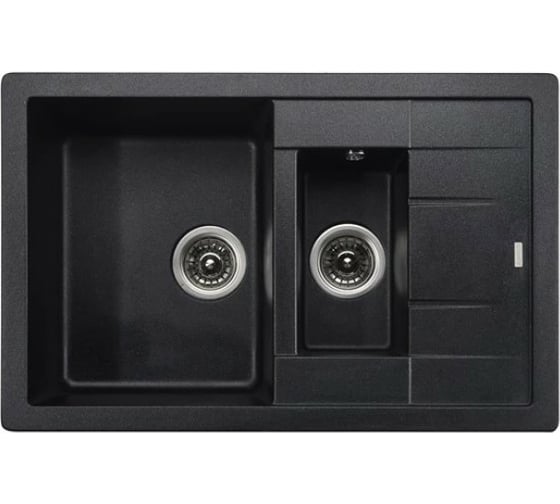 Кухонная мойка KAISER двойная, 780x500x190 Black Pearl KG2M-7850-BP