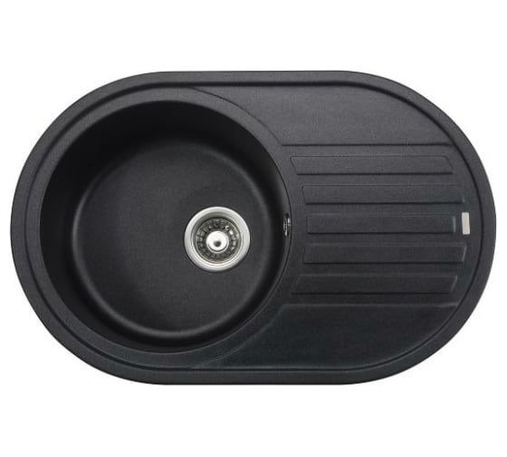 Кухонная мойка KAISER 780x500x220 Black Pearl овальная KGM-7750-BP 1