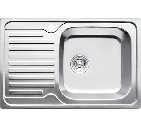 Кухонная мойка KAISER врезная 780x500, 0.8 мм, хром/правая KSS-7850R