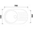 Кухонная мойка KAISER 780x500x220 Grey овальная KGM-7750-G 2