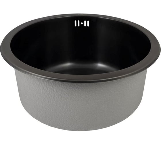 Кухонная мойка KAISER 430х178, 0.8 мм круглая/Black Grafit KSM-4302