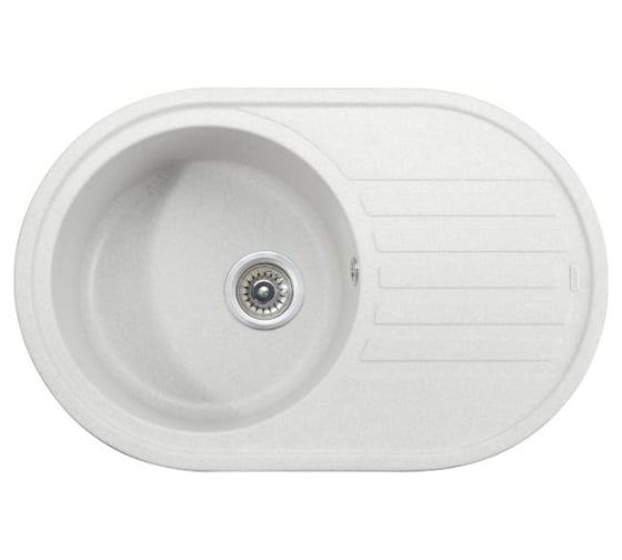 Кухонная мойка KAISER 780x500x220 White овальная KGM-7750-W 1
