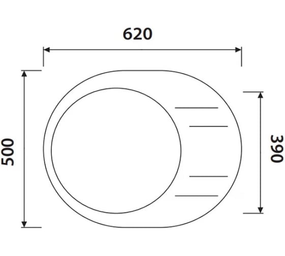 Кухонная мойка KAISER 620x500x220 Jasmine овальная KGMO-6250-J