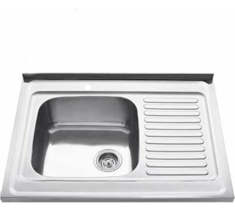 Кухонная мойка KAISER накладная, 800x600, 0.8 мм, хром, левая KSS-8060L