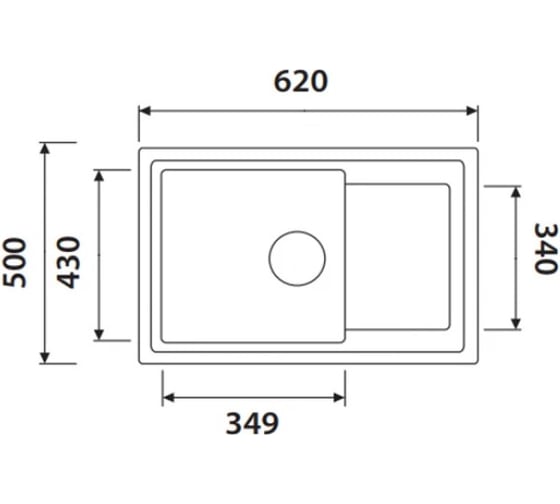 Кухонная мойка KAISER 620x500x220 Grey KGMK-6250-G