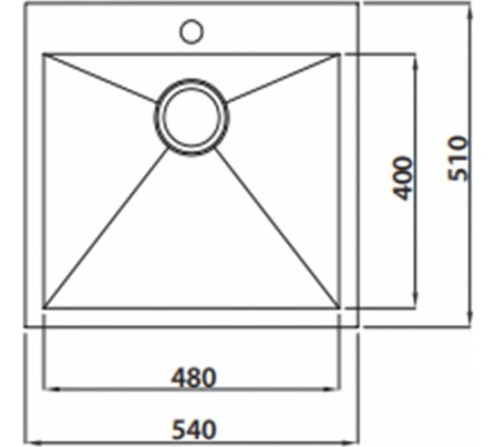 Кухонная мойка KAISER 540x510x220, 1.2 мм KSM-5451