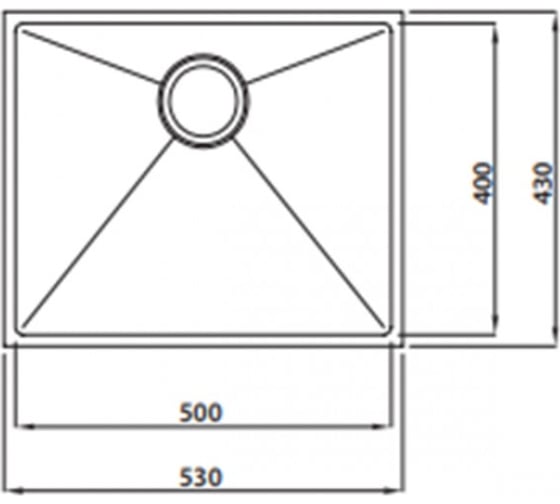 Кухонная мойка KAISER 530x430x220, 1.2 мм KTM-5343