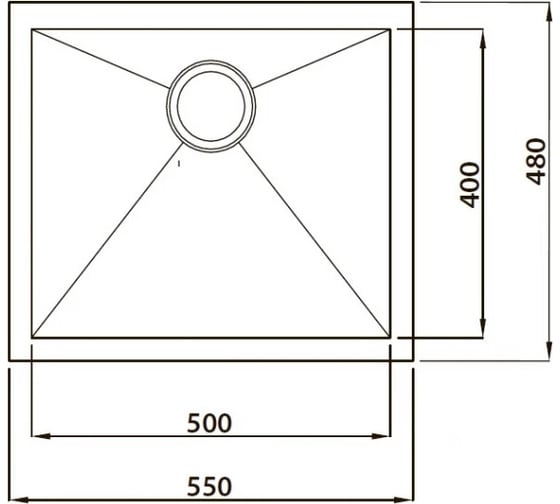 Кухонная мойка KAISER 550x480x220, 1.2 мм KTM-5548