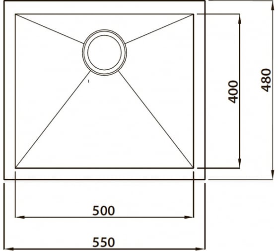 Кухонная мойка KAISER 550x480x220 1.2 мм KSM-5548
