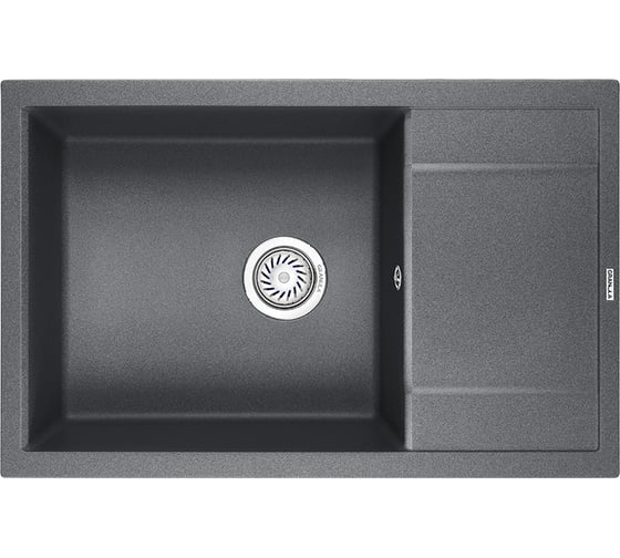 Оборачиваемая кухонная кварцевая мойка GRANULA 780х500 мм, графит GR-7805