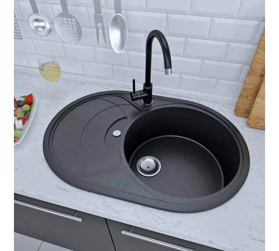 Кухонная мойка GranAlliance GA-31 черный GA-31-308