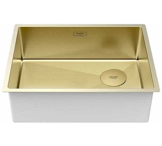 Мойка Paulmark NEXT-SKEW 58 UNI, светлое золото, 580x440мм, 1.2 мм, нержавеющая сталь PM885844-LG