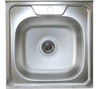 Накладная мойка из нержавеющей стали Владикс V-206 AISI 201, 500x500х0.4мм, без сифона, 1 1/2" 023-5438