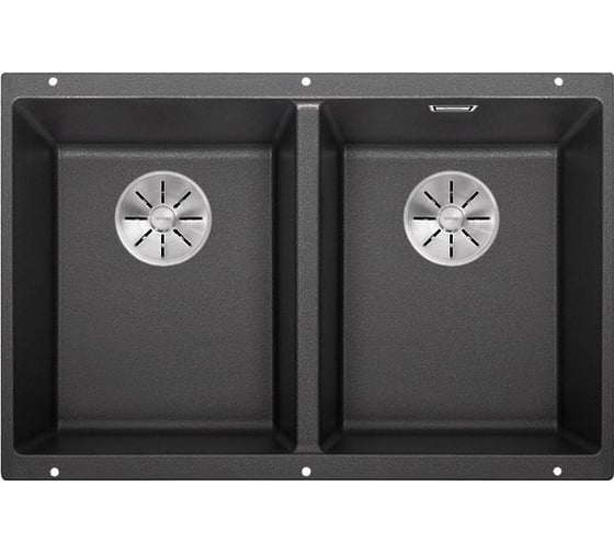 Мойка Blanco SUBLINE 350 350 U SILGRANIT антрацит, с отводной арматурой InFino