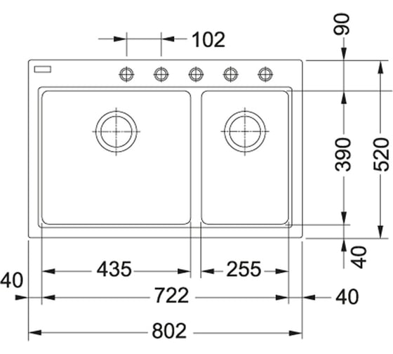 Мойка FRANKE FIG бежевый, автомат 620-80 114.0367.674