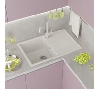 Мойка кухонная Misty LINKOR - 78 см, кварц.композит., прямоугольная (блок 50), жасмин LIN-78х51-03