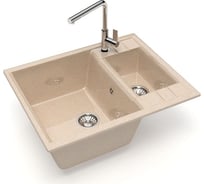 Кухонная мойка GLANZ глянцевая цвет: песочный JL-190-34
