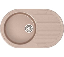 Кухонная мойка GLANZ глянцевая цвет: песочный JL-011-34