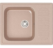 Кухонная мойка GLANZ глянцевая цвет: песочный JL-015-34