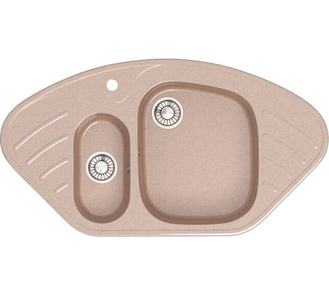 Кухонная мойка GLANZ глянцевая цвет: песочный JL-023-34