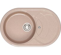 Кухонная мойка GLANZ глянцевая цвет: бежевый JL-033-33