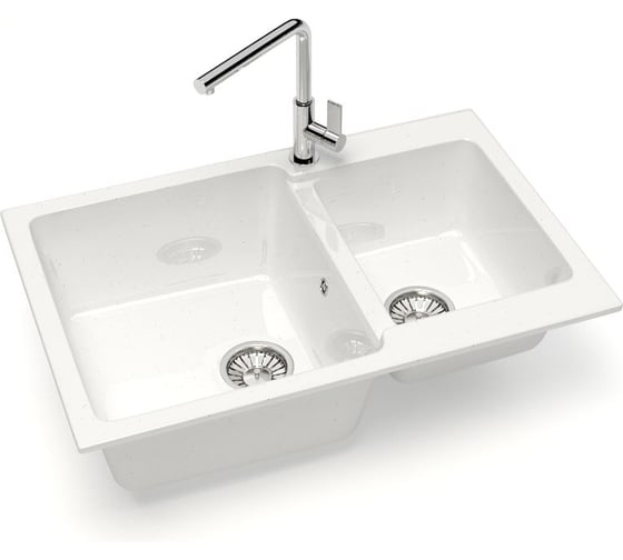 Кухонная мойка GLANZ J-191-31 цвет: белый