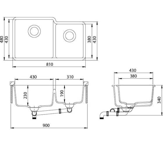 Кухонная мойка AquaSanita Arca SQA 230 W 710 L
