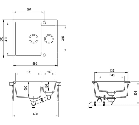 Кухонная мойка AquaSanita Tesa SQT 150 AW 601