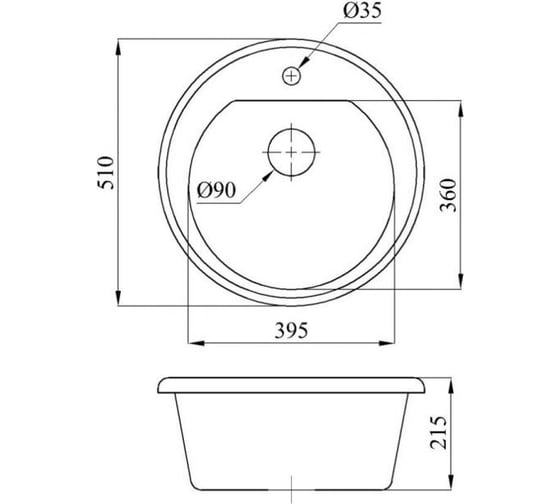Мойка кухонная из искусственного камня AV Engineering RICHI гранит 510x510 мм, AV510510RGTA
