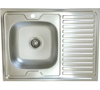 Накладная мойка Владикс нержавеющая сталь AISI 201, 800x600 мм, 0.4 мм, левая, без сифона, 1 1/2" V-201 023-5446